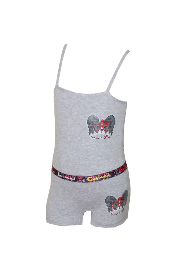 Set Girls Hot short  Cottonil Gray