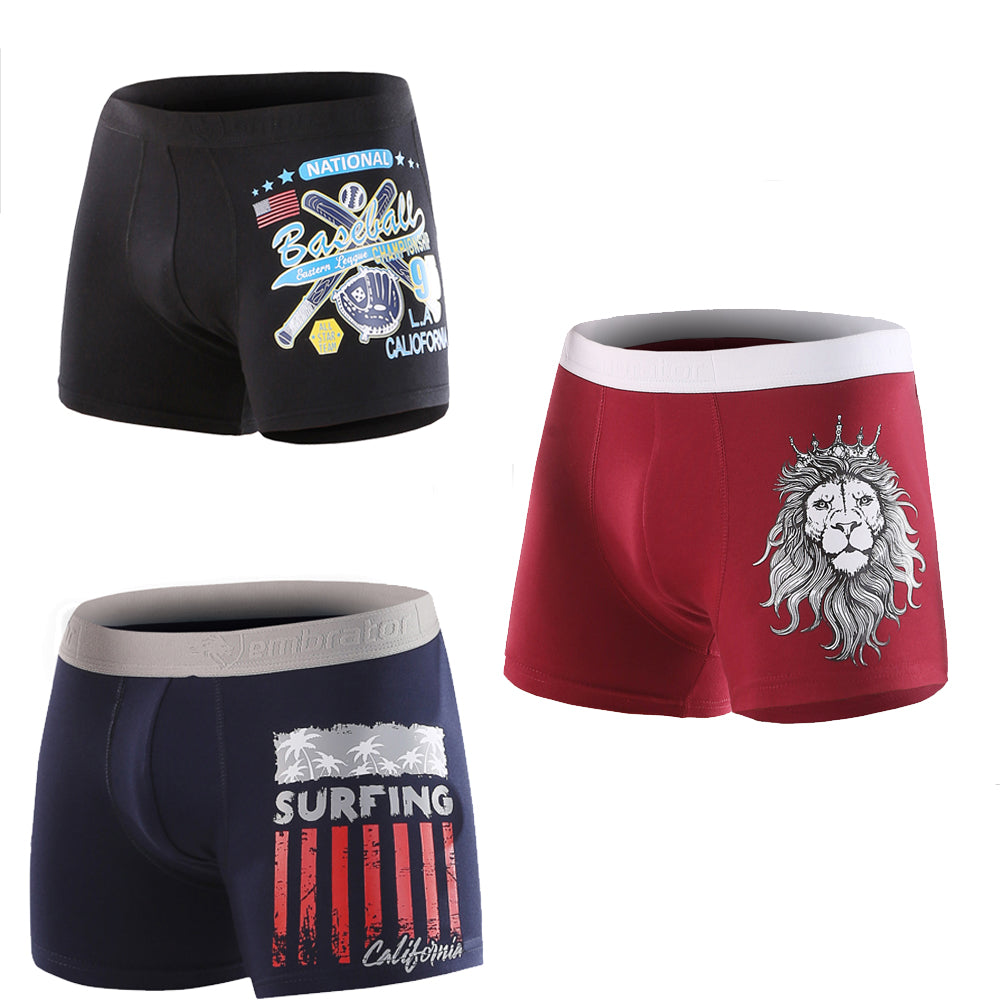 شورت رياضي نصفي مطبوع، عبوة من 3 قطع