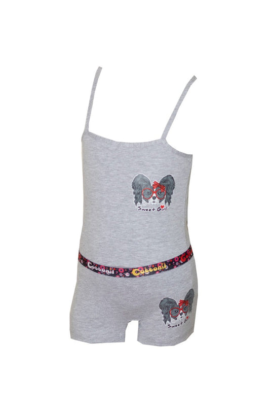 Set Girls Hot short  Cottonil Gray