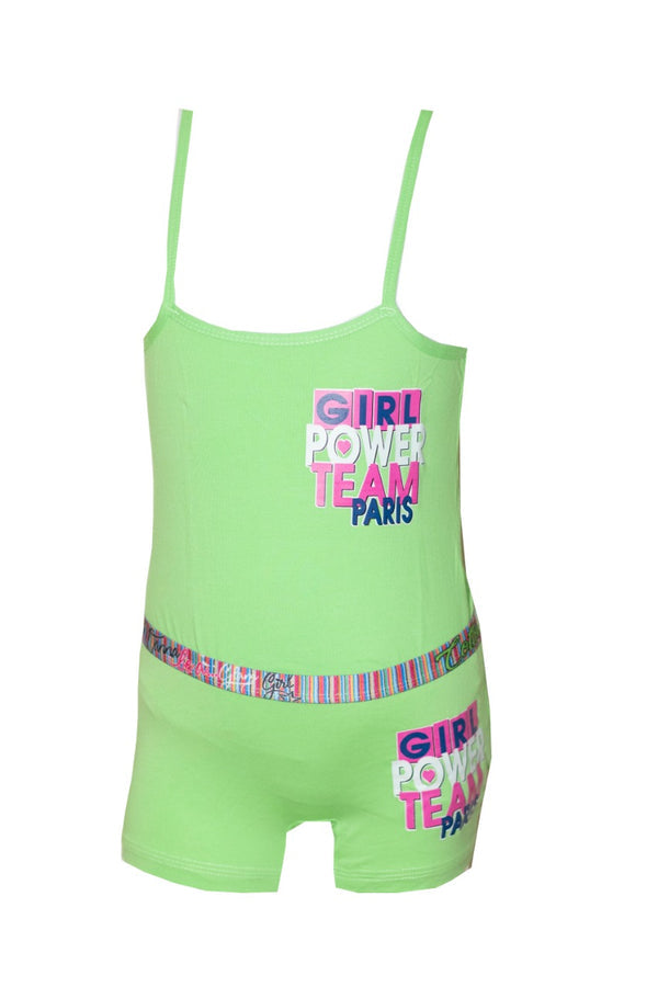 Set Girls Hot short  Cottonil Green