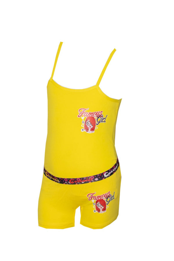 Set Girls Hot short  Cottonil Yellow
